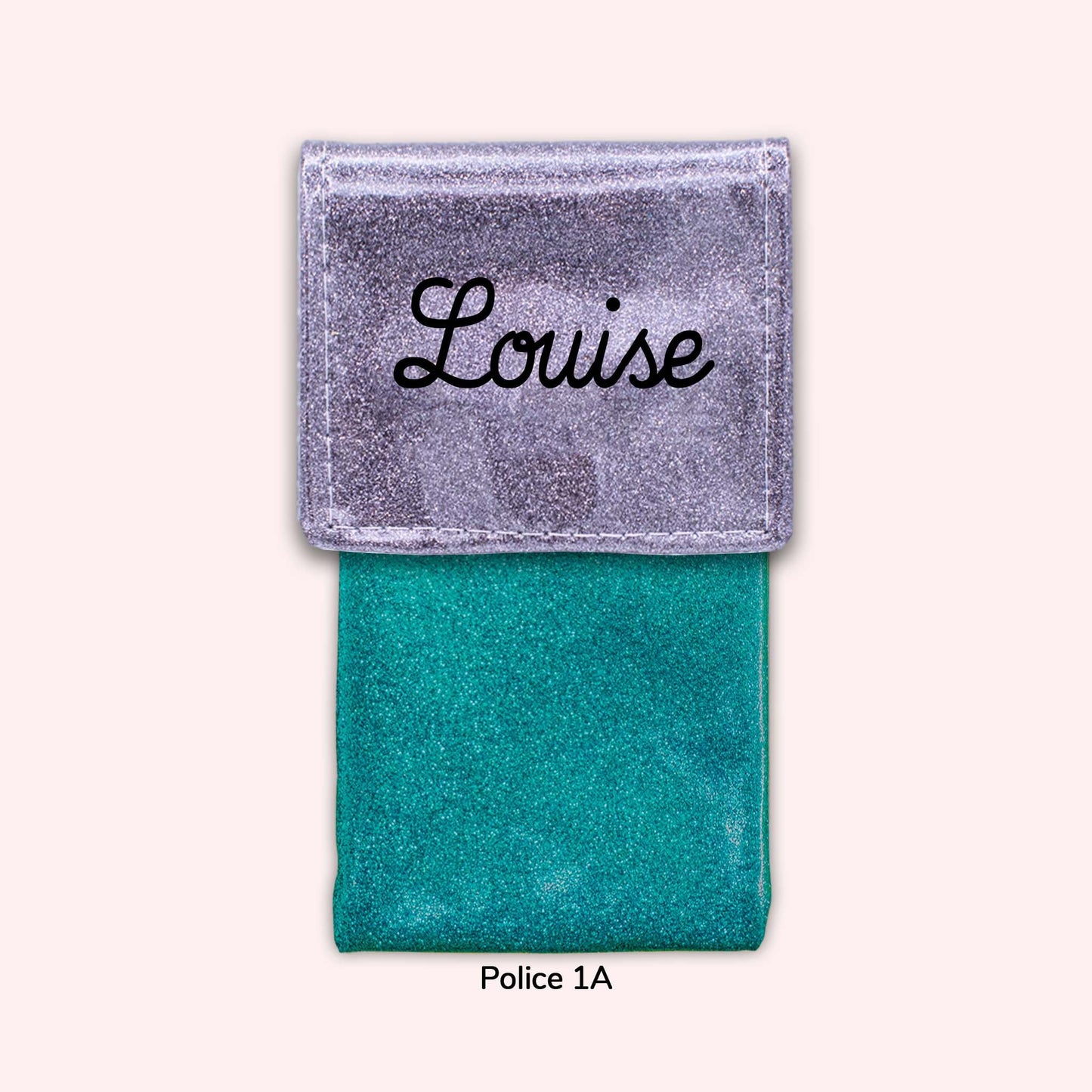 Two-tone pouch with Grey Sequin flap