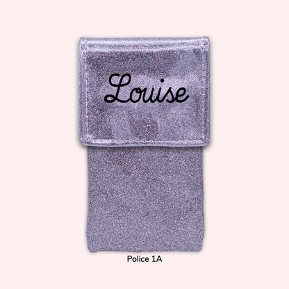 Two-tone pouch with Grey Sequin flap