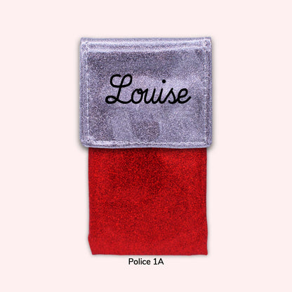 Two-tone pouch with Grey Sequin flap