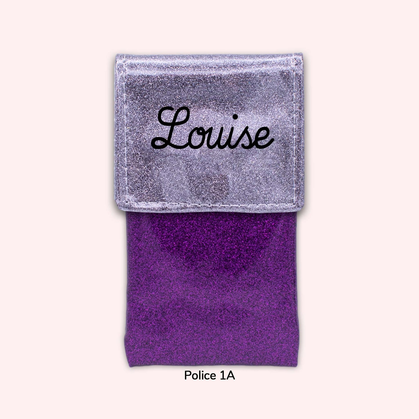 Two-tone pouch with Grey Sequin flap