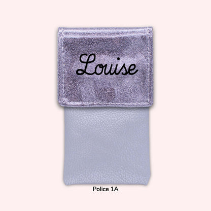 Two-tone pouch with Grey Sequin flap