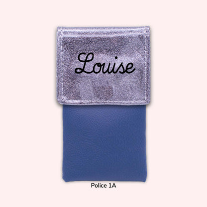 Two-tone pouch with Grey Sequin flap