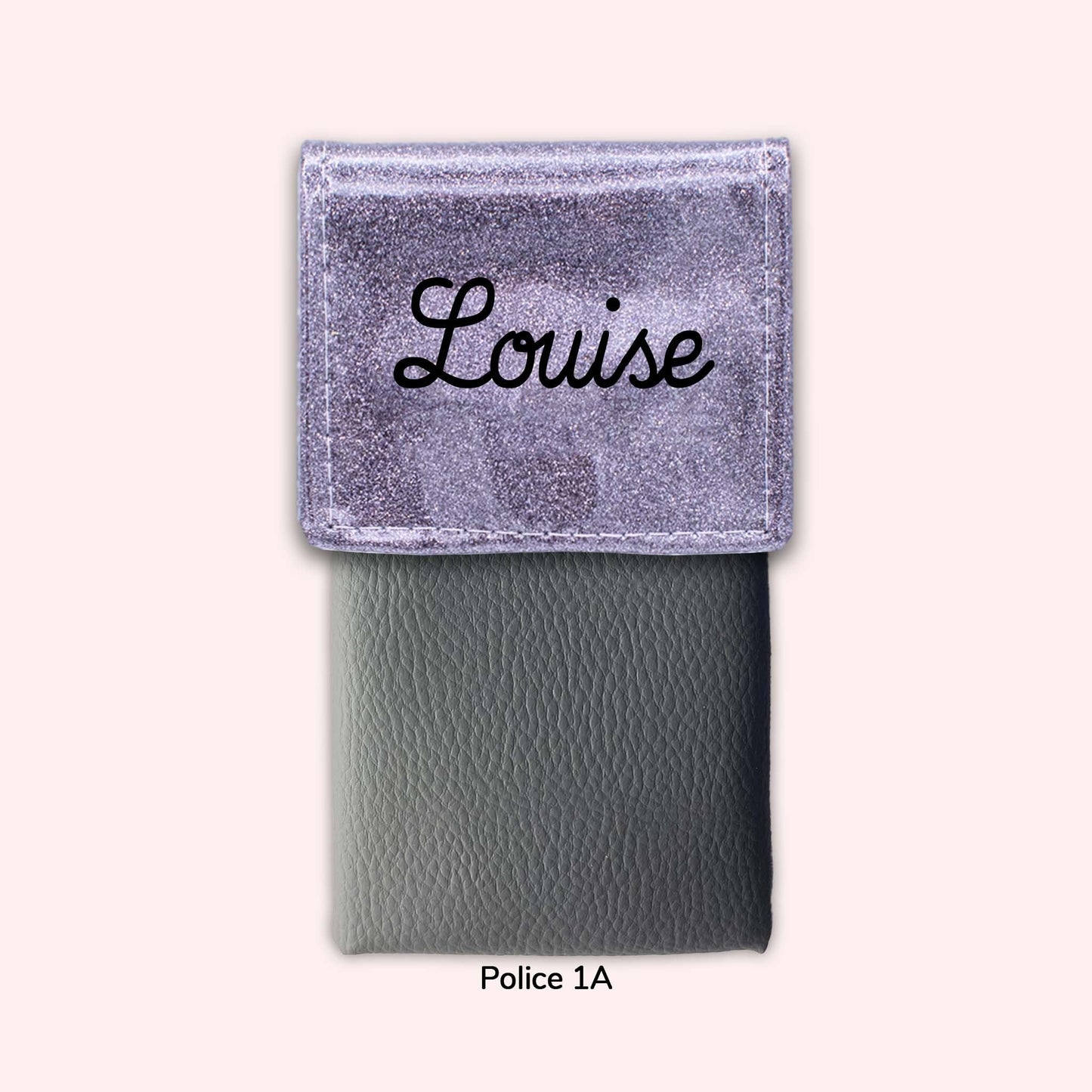 Two-tone pouch with Grey Sequin flap