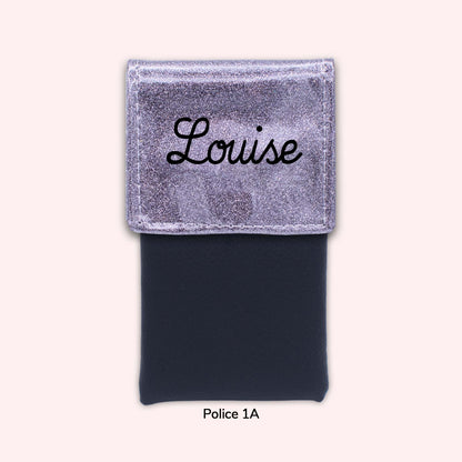 Two-tone pouch with Grey Sequin flap