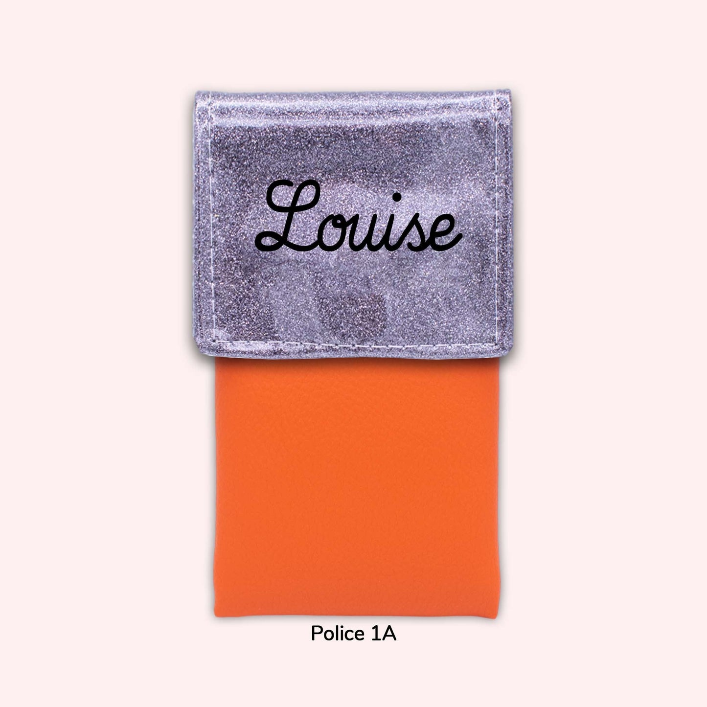 Two-tone pouch with Grey Sequin flap