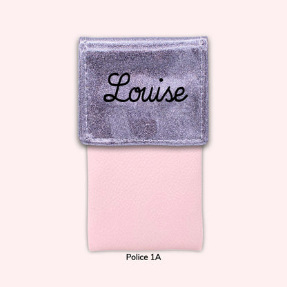 Two-tone pouch with Grey Sequin flap