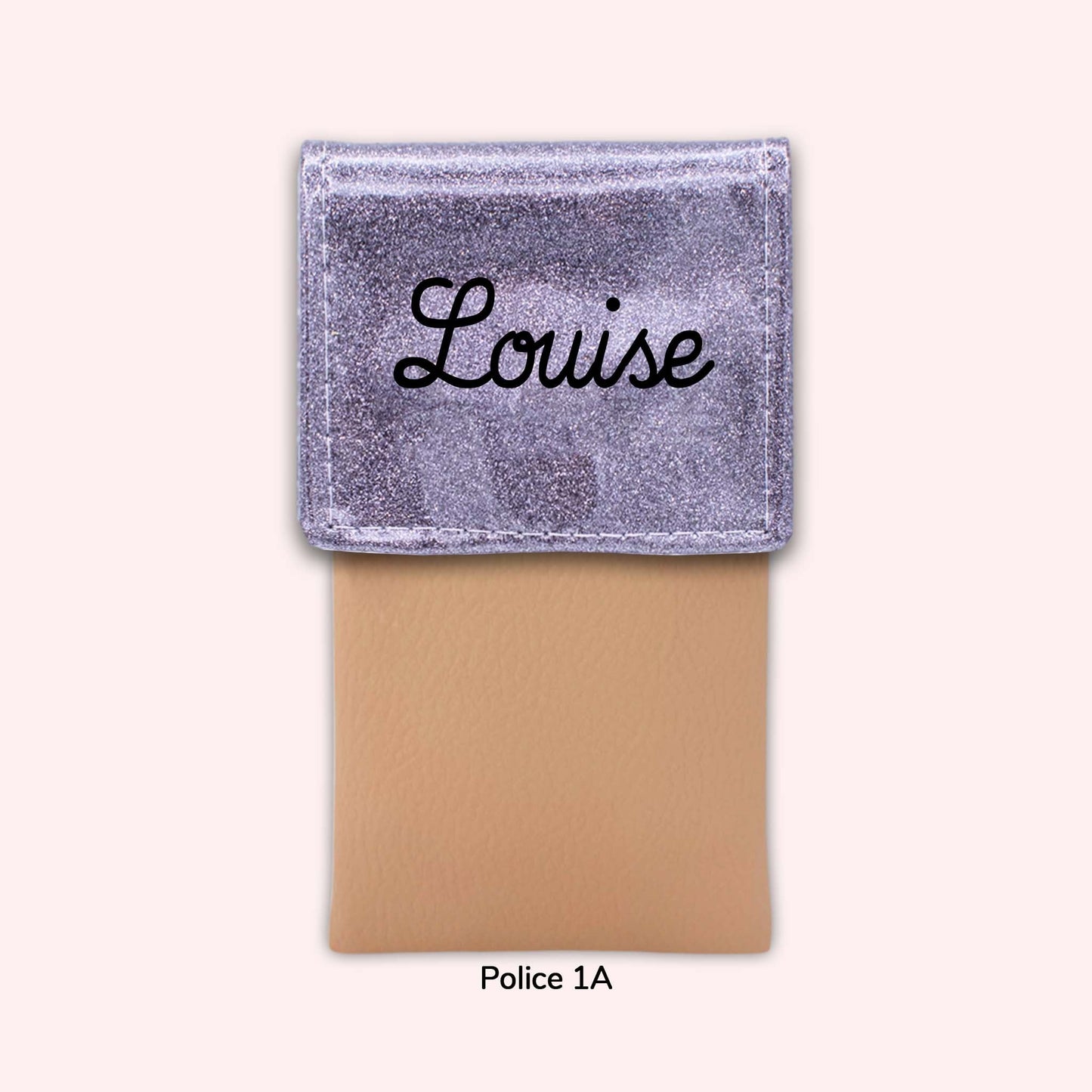 Two-tone pouch with Grey Sequin flap