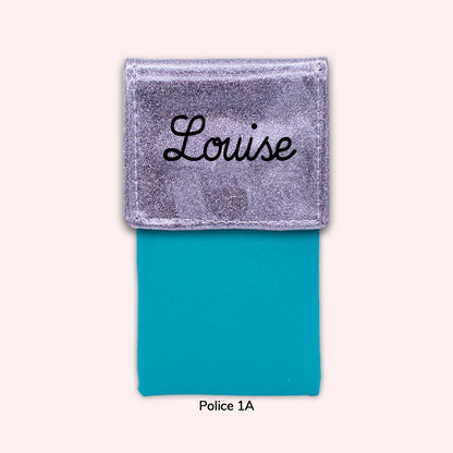 Two-tone pouch with Grey Sequin flap