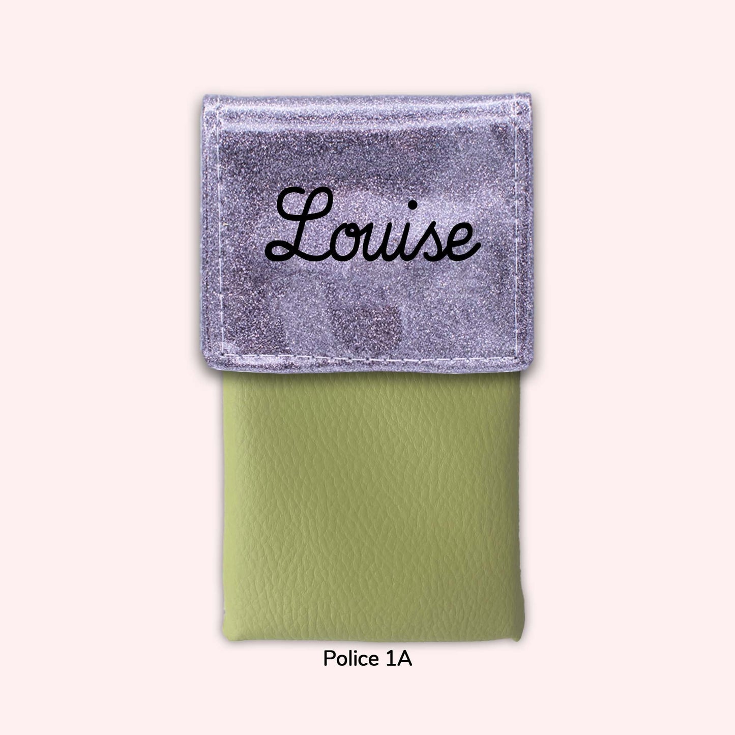 Two-tone pouch with Grey Sequin flap