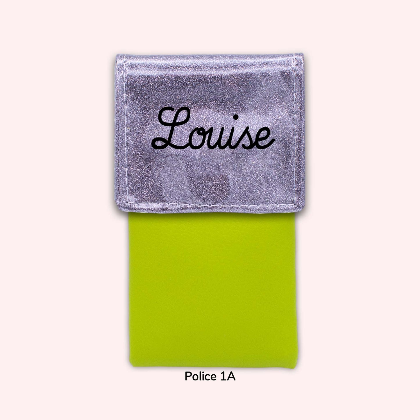 Two-tone pouch with Grey Sequin flap