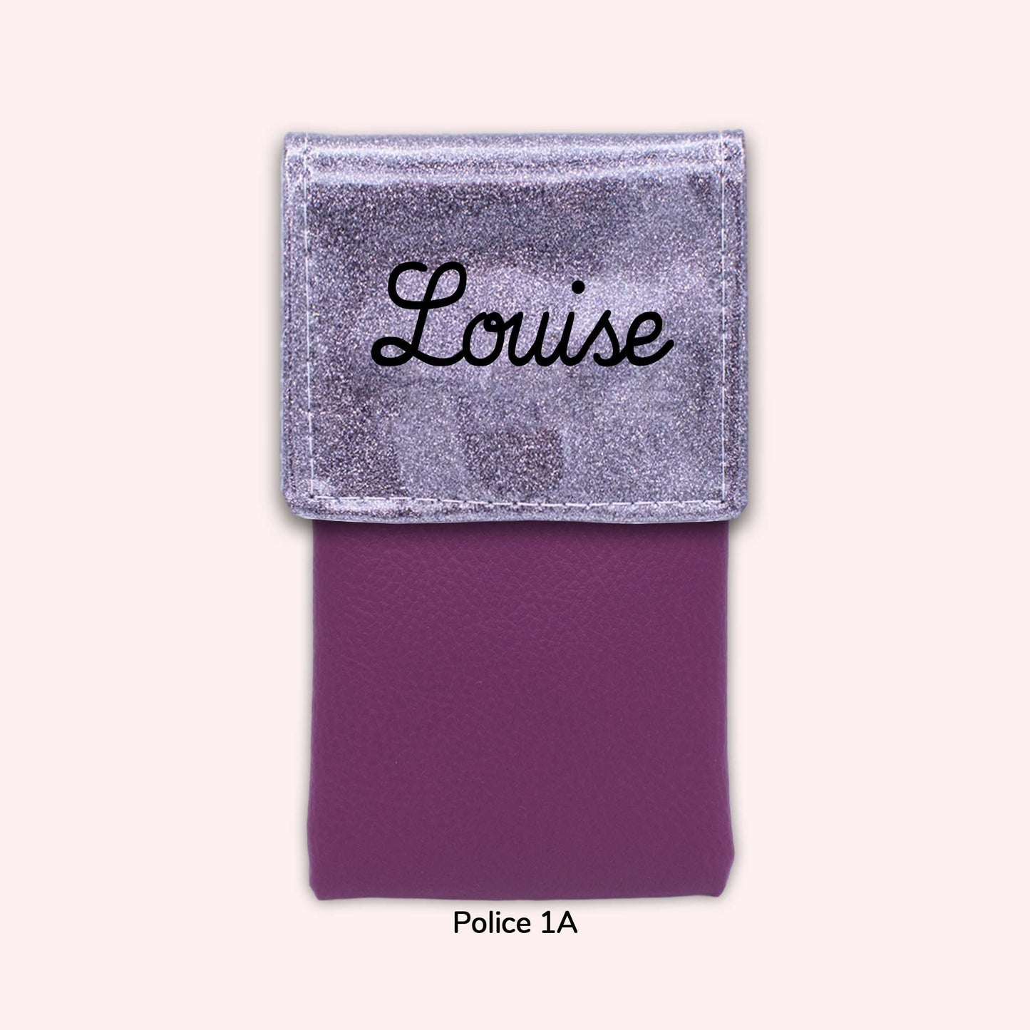 Two-tone pouch with Grey Sequin flap