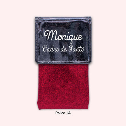 Pochette bicolore rabat Noir Paillette