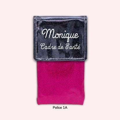 Pochette bicolore rabat Noir Paillette