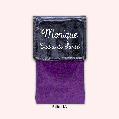 Pochette bicolore rabat Noir Paillette