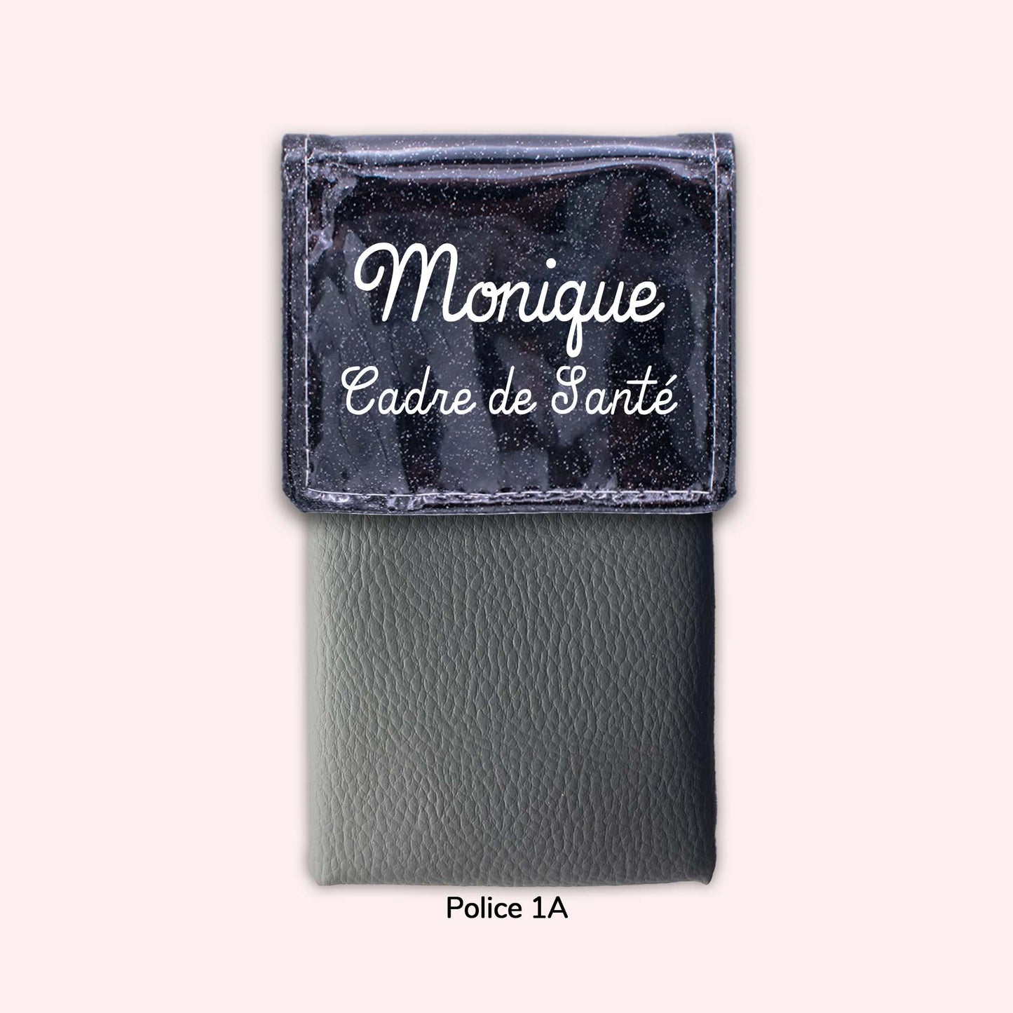 Pochette bicolore rabat Noir Paillette