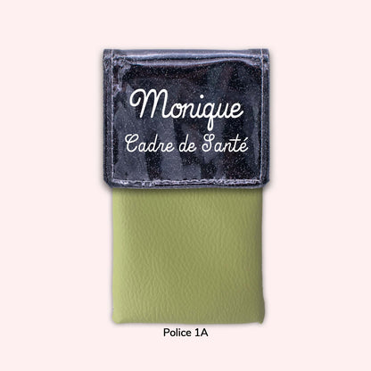 Pochette bicolore rabat Noir Paillette