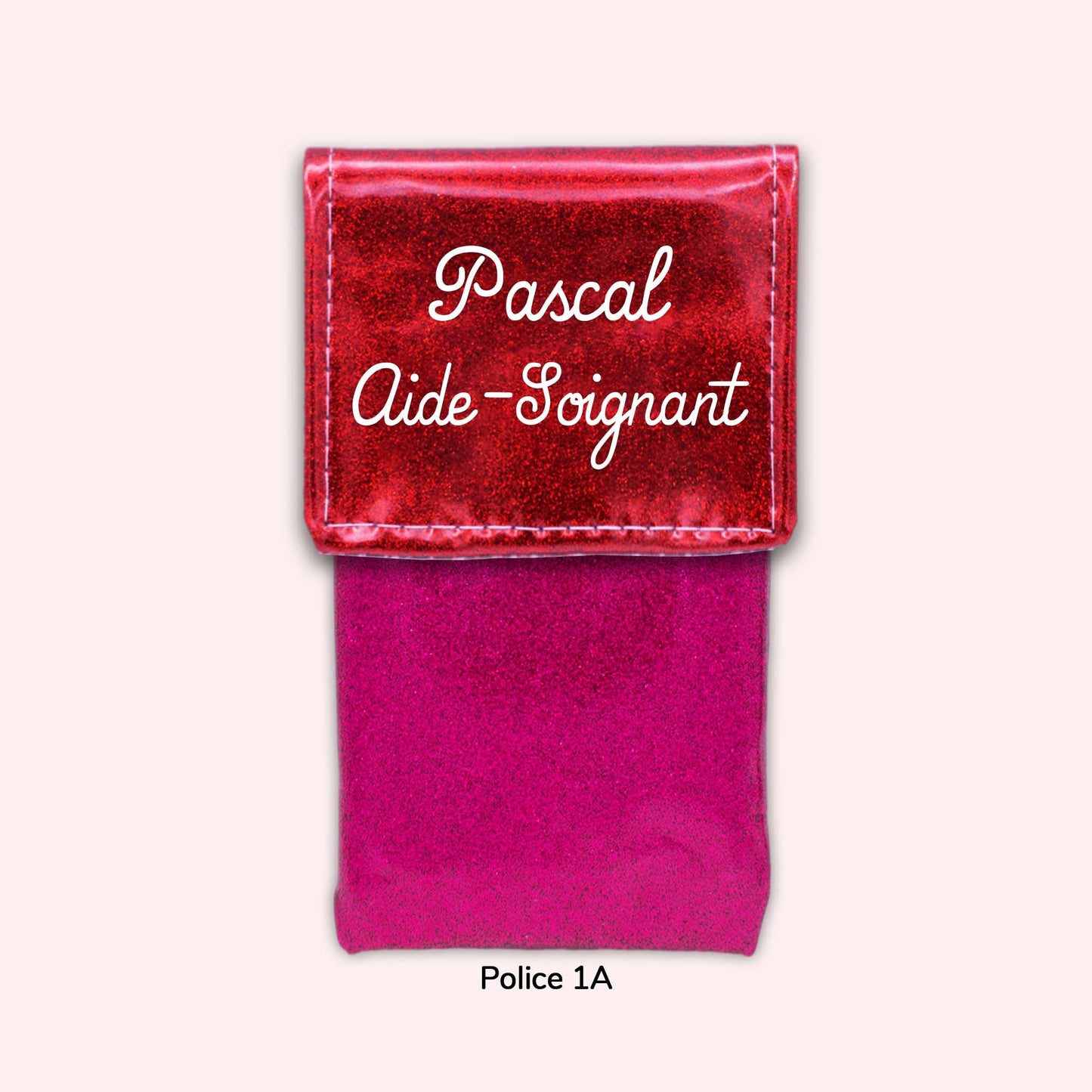 Pochette bicolore rabat Rouge Paillette