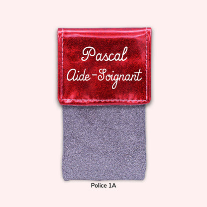 Pochette bicolore rabat Rouge Paillette