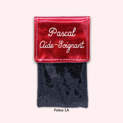 Two-tone pouch with Red Sequin flap