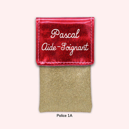 Pochette bicolore rabat Rouge Paillette