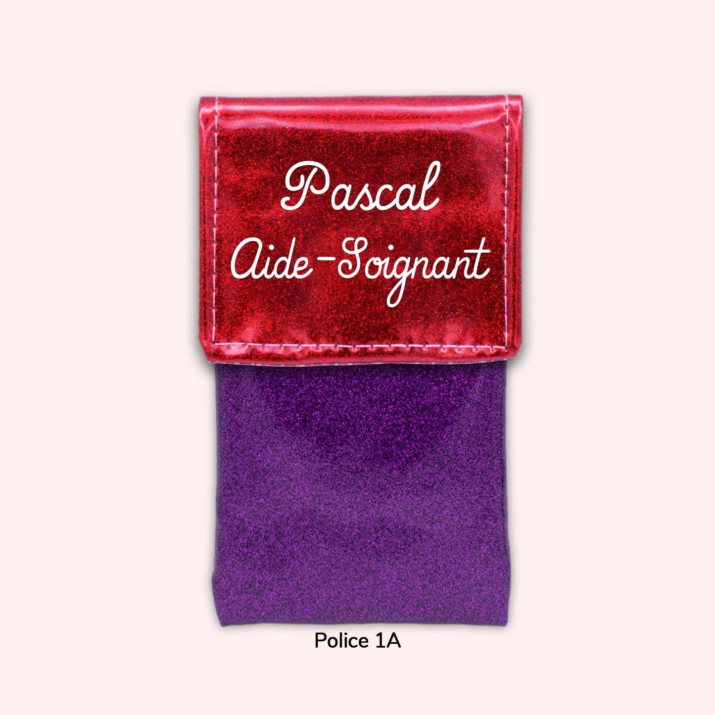 Pochette bicolore rabat Rouge Paillette