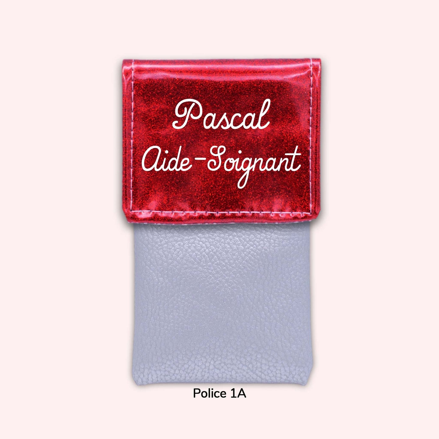 Two-tone pouch with Red Sequin flap