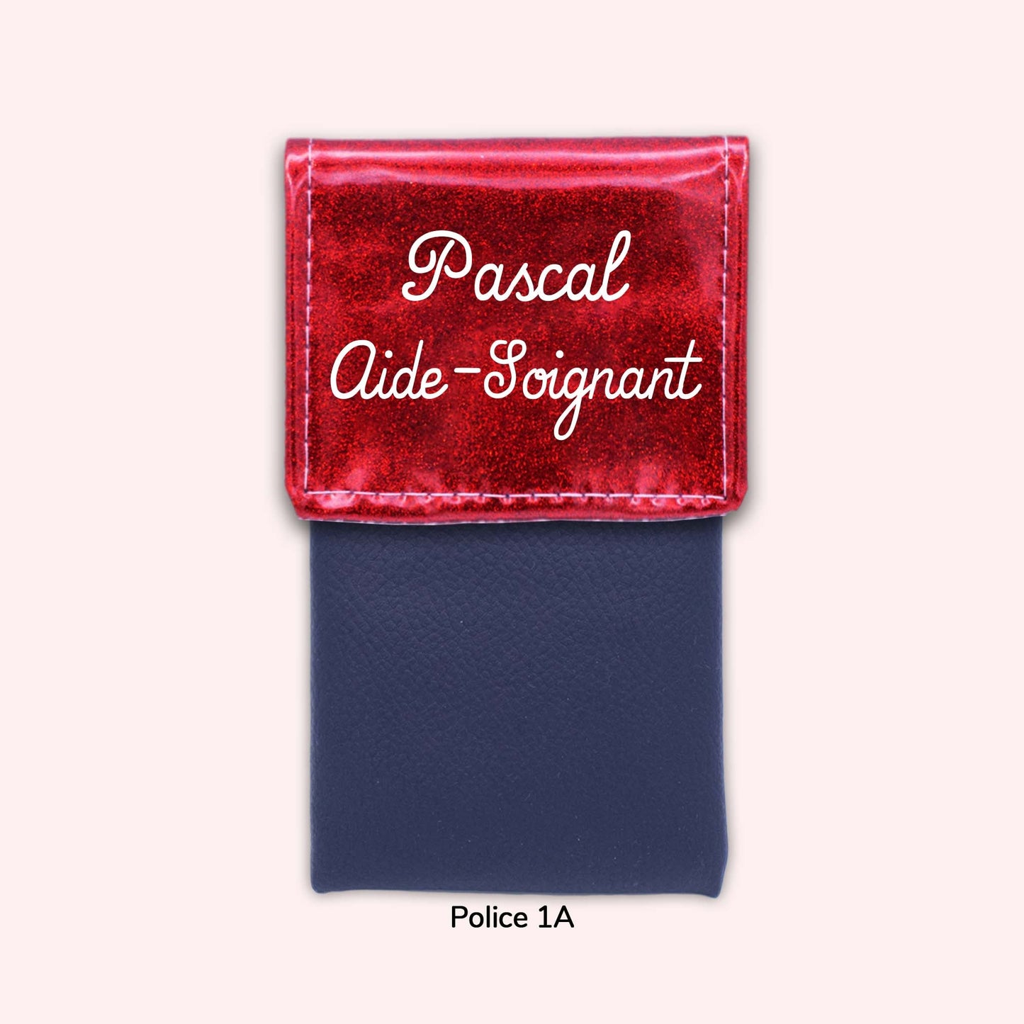 Two-tone pouch with Red Sequin flap