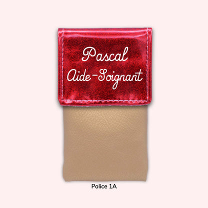 Pochette bicolore rabat Rouge Paillette