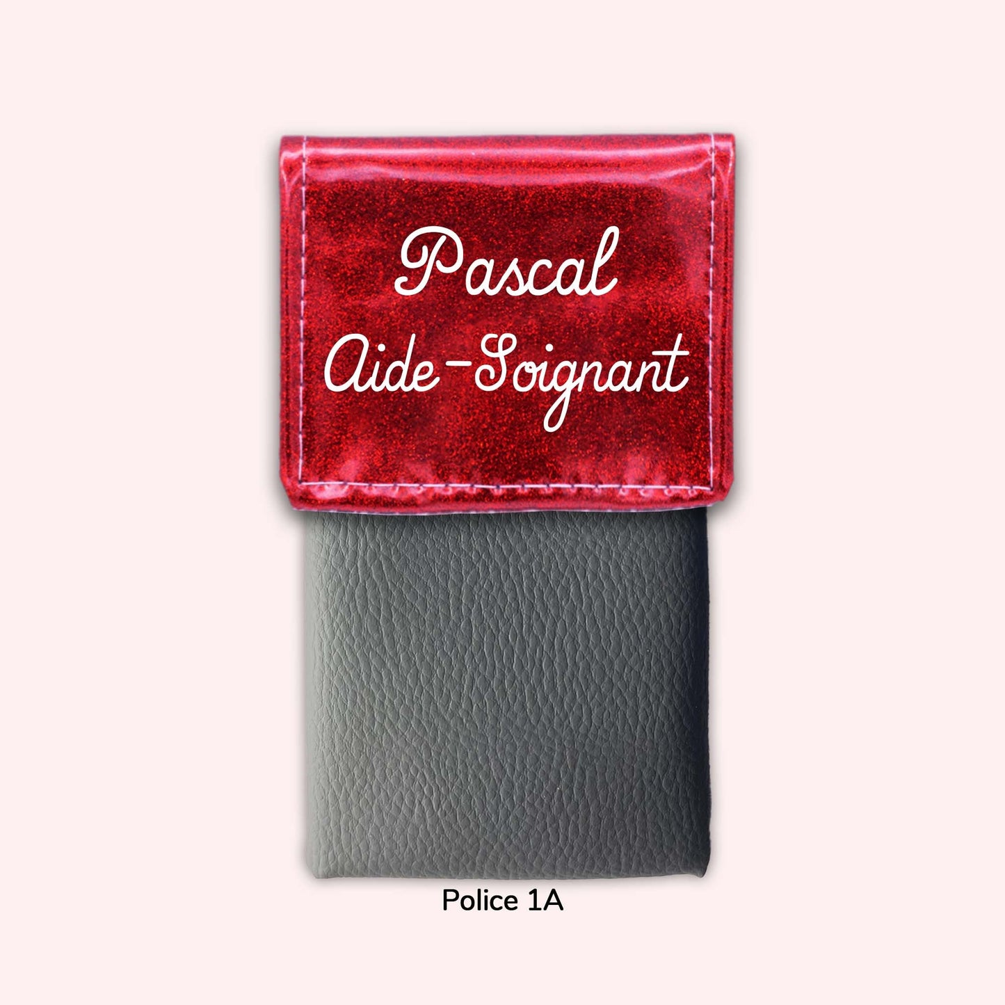 Pochette bicolore rabat Rouge Paillette