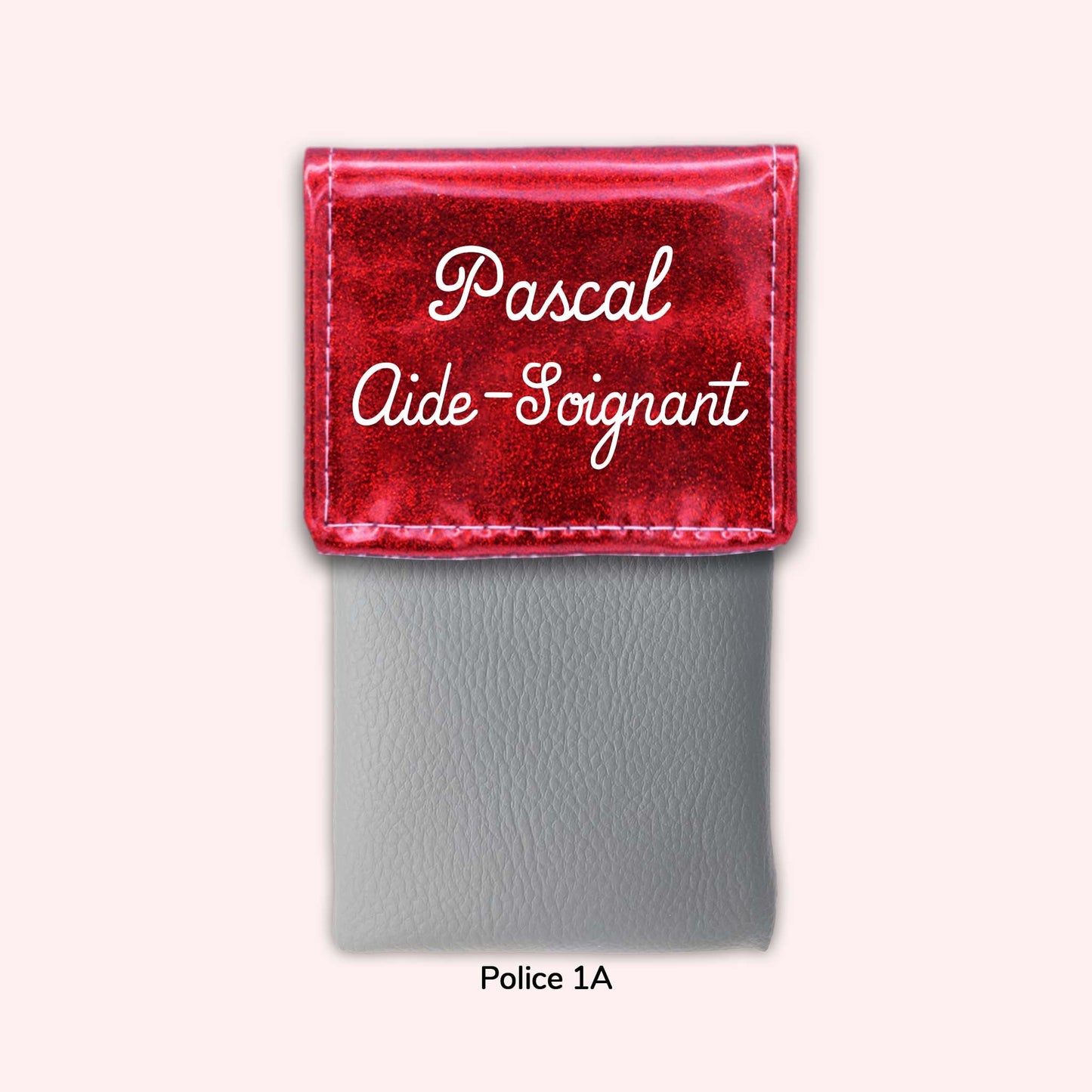 Two-tone pouch with Red Sequin flap