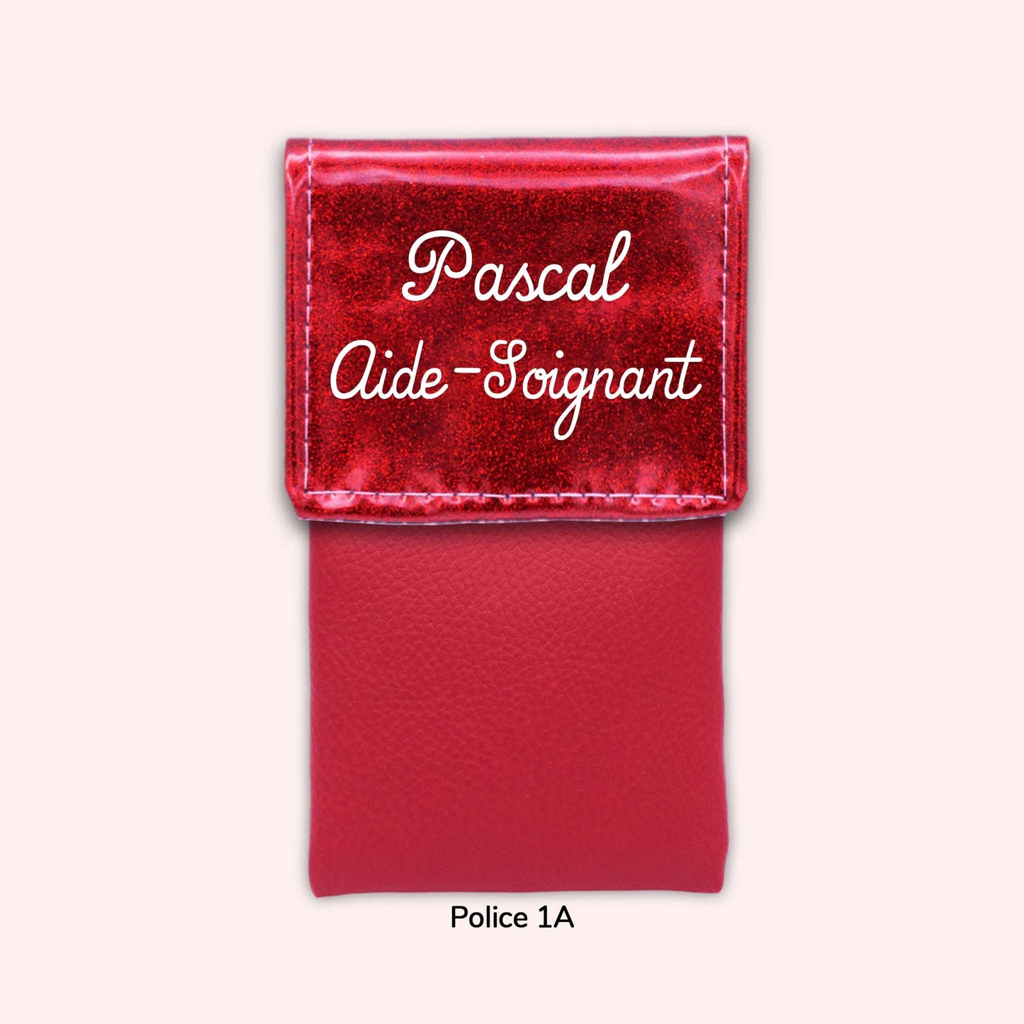 Two-tone pouch with Red Sequin flap