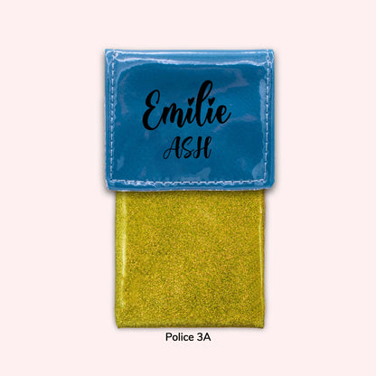 Two-tone duck blue flap pouch