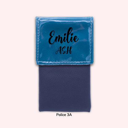 Two-tone duck blue flap pouch