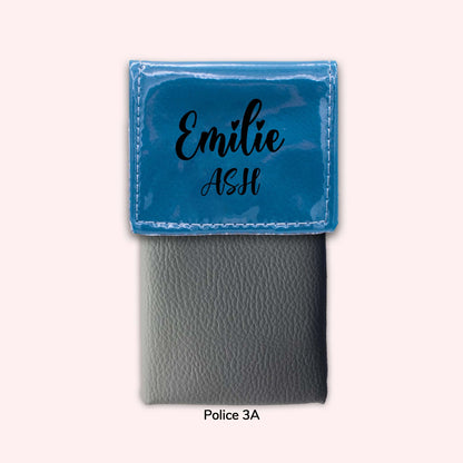 Two-tone duck blue flap pouch