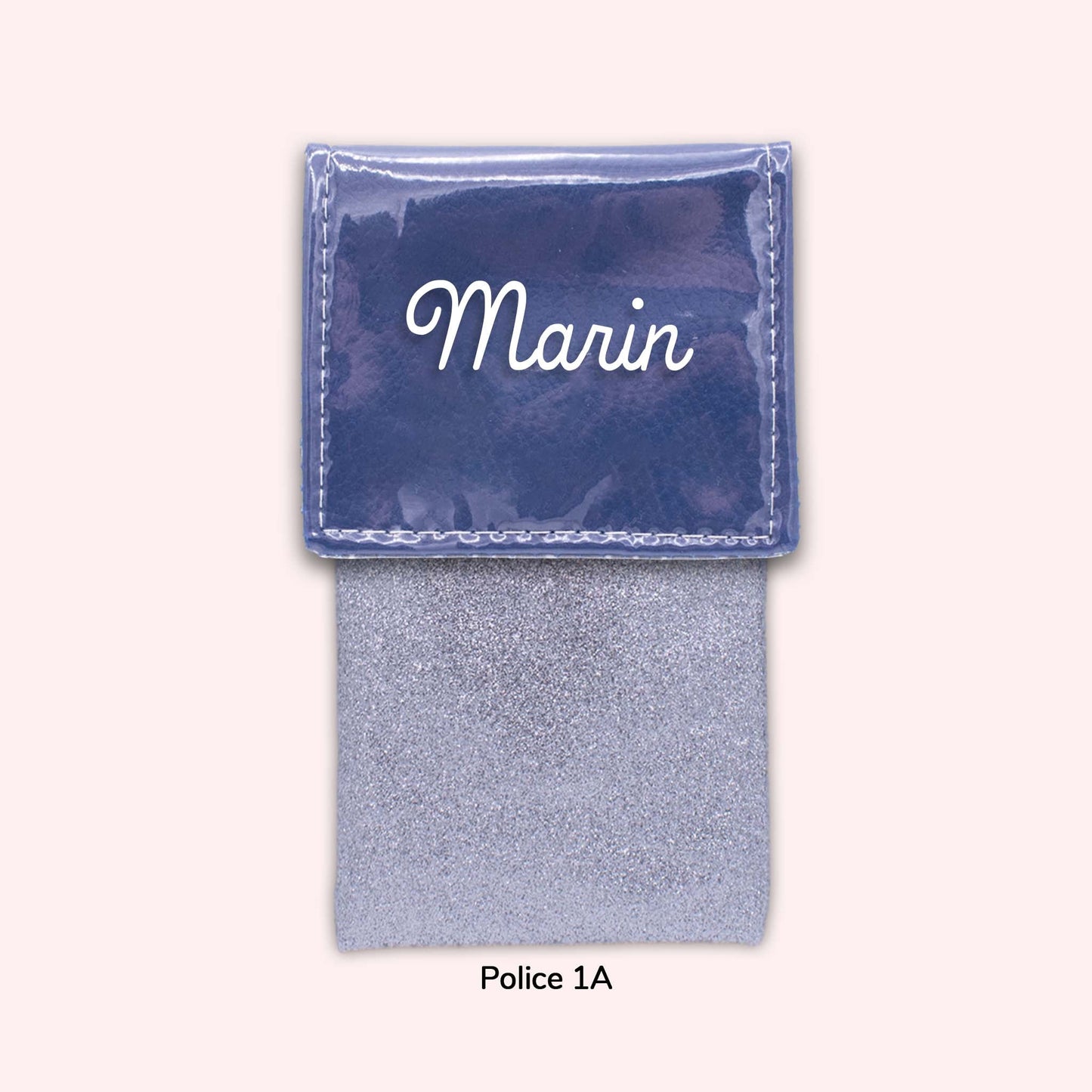 Two-tone pouch with royal blue flap