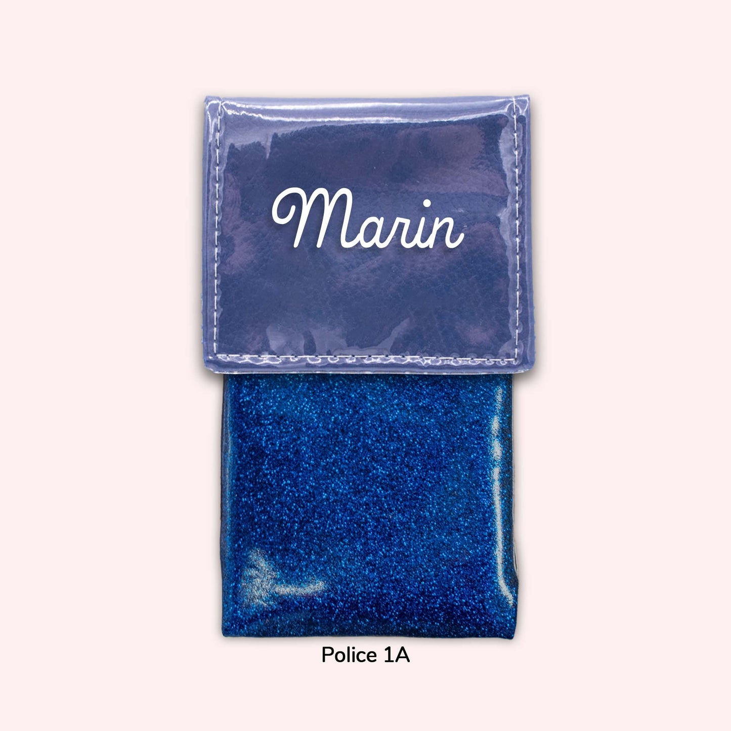 Two-tone pouch with royal blue flap