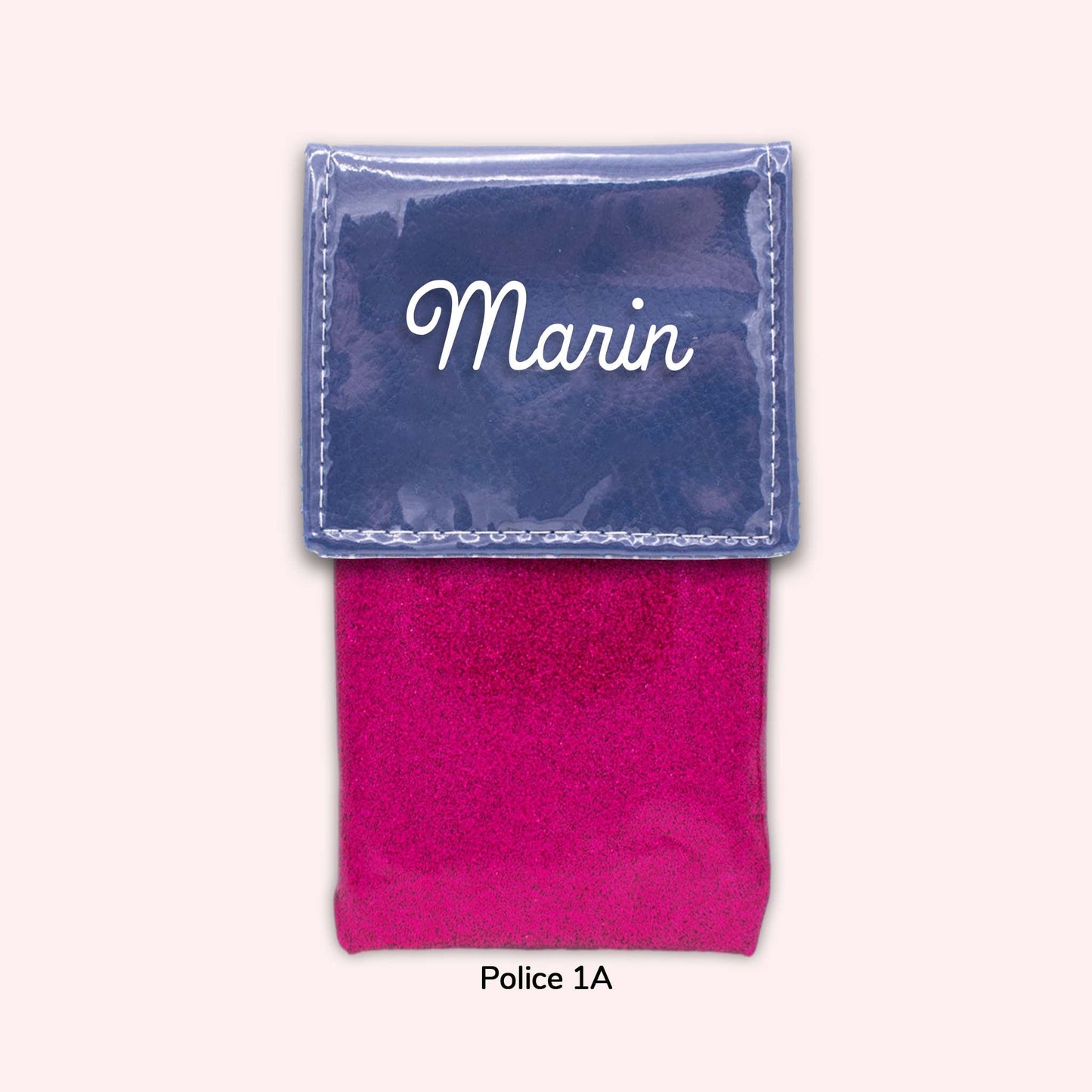 Two-tone pouch with royal blue flap