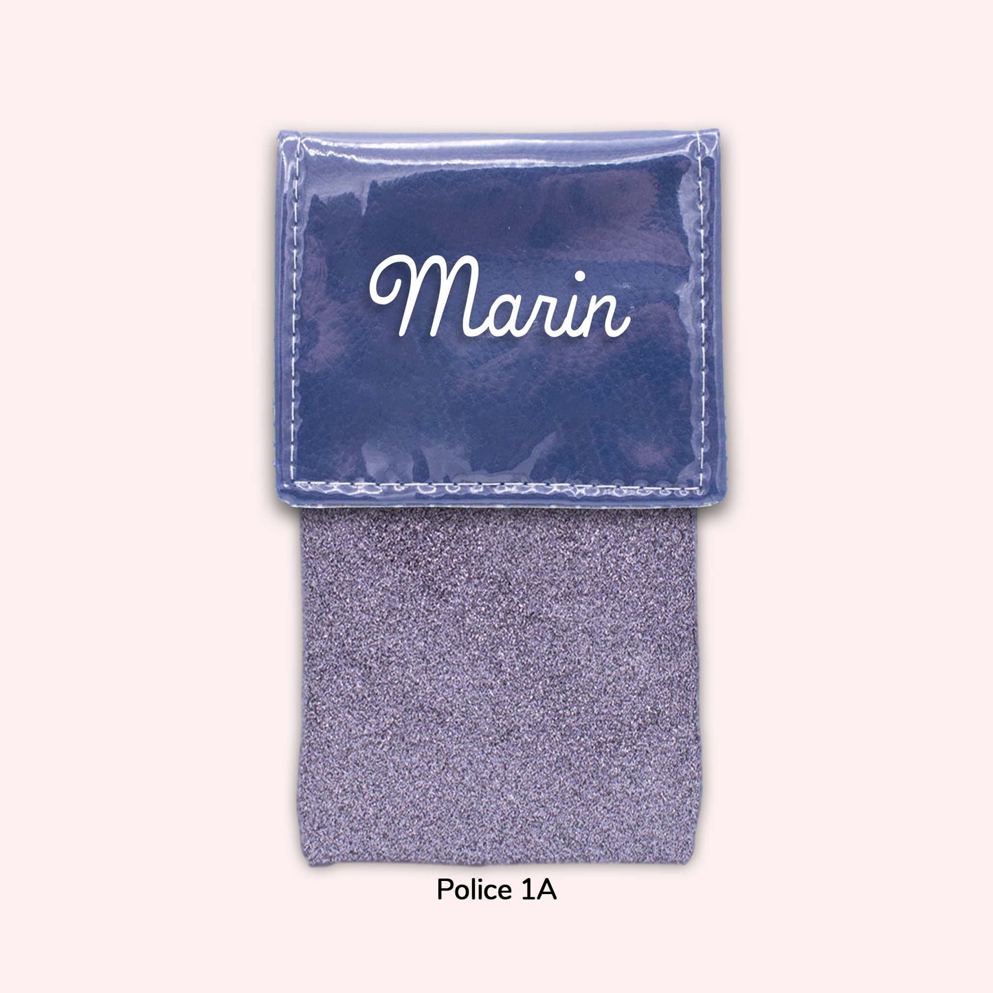 Two-tone pouch with royal blue flap