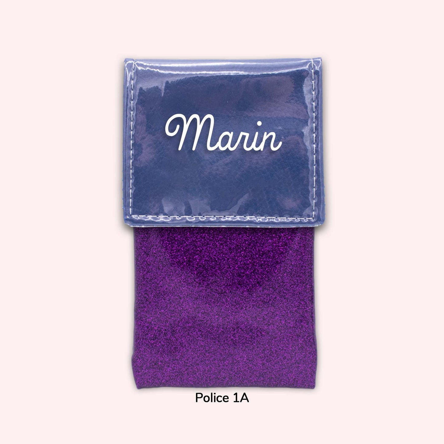 Two-tone pouch with royal blue flap