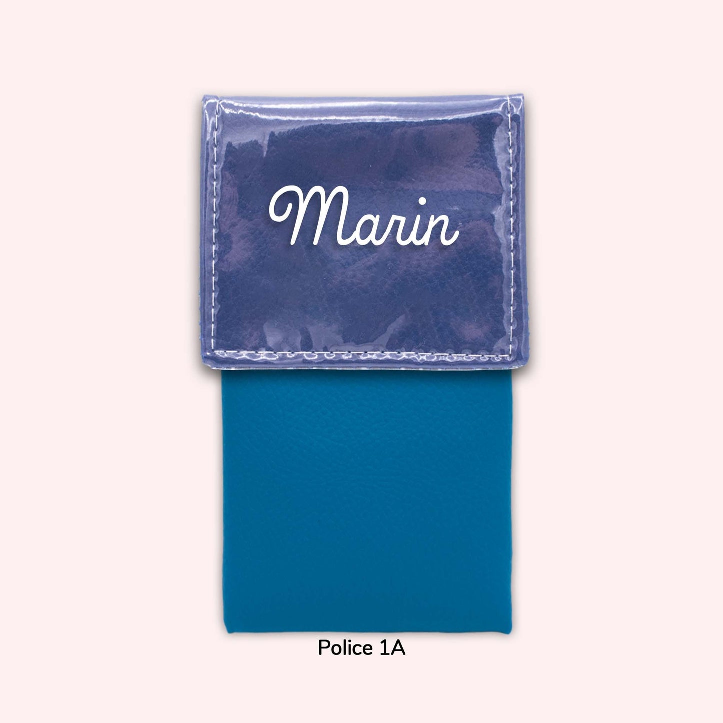 Two-tone pouch with royal blue flap