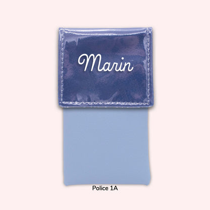 Two-tone pouch with royal blue flap