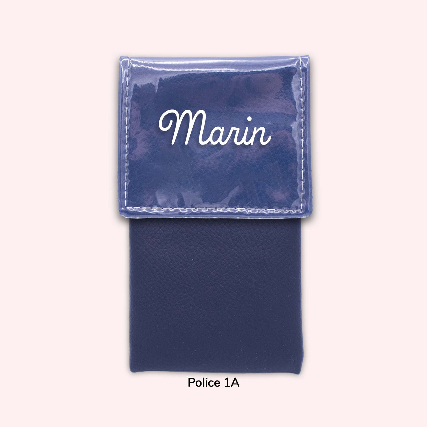 Two-tone pouch with royal blue flap