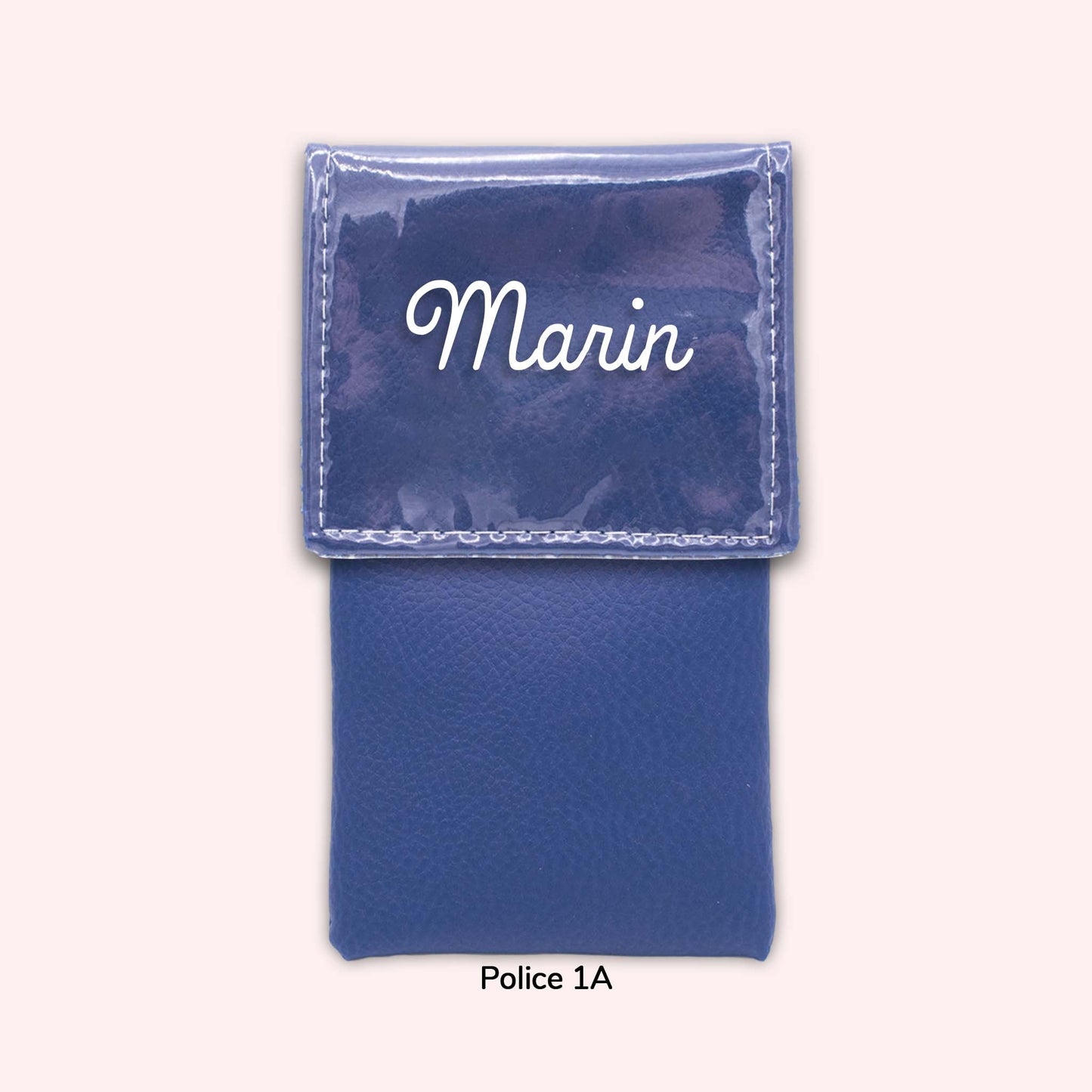 Two-tone pouch with royal blue flap