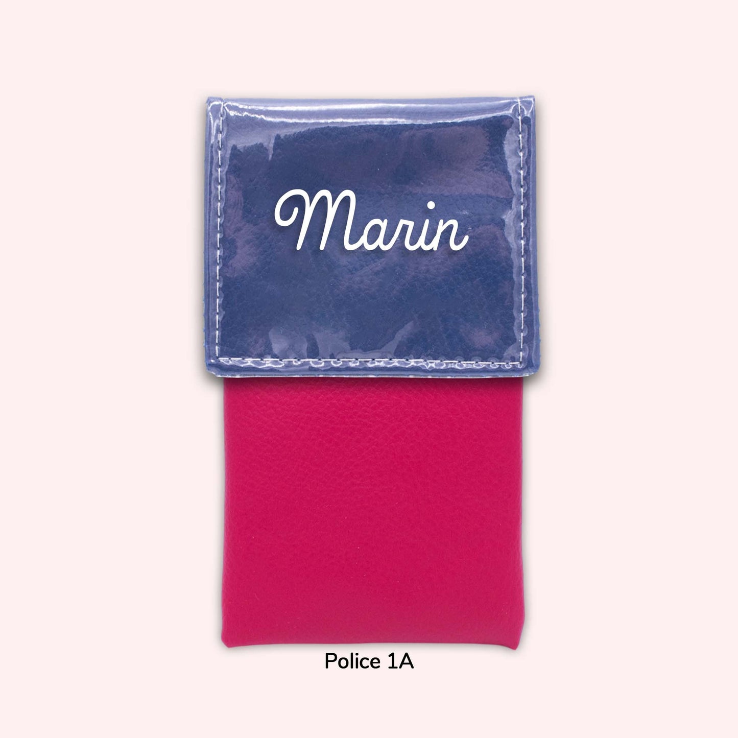 Two-tone pouch with royal blue flap