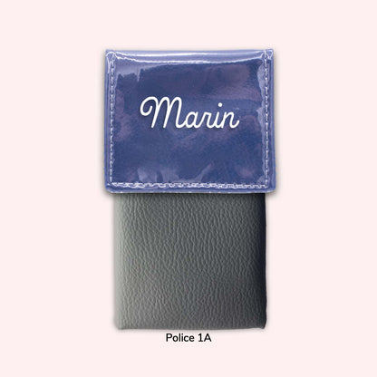 Two-tone pouch with royal blue flap