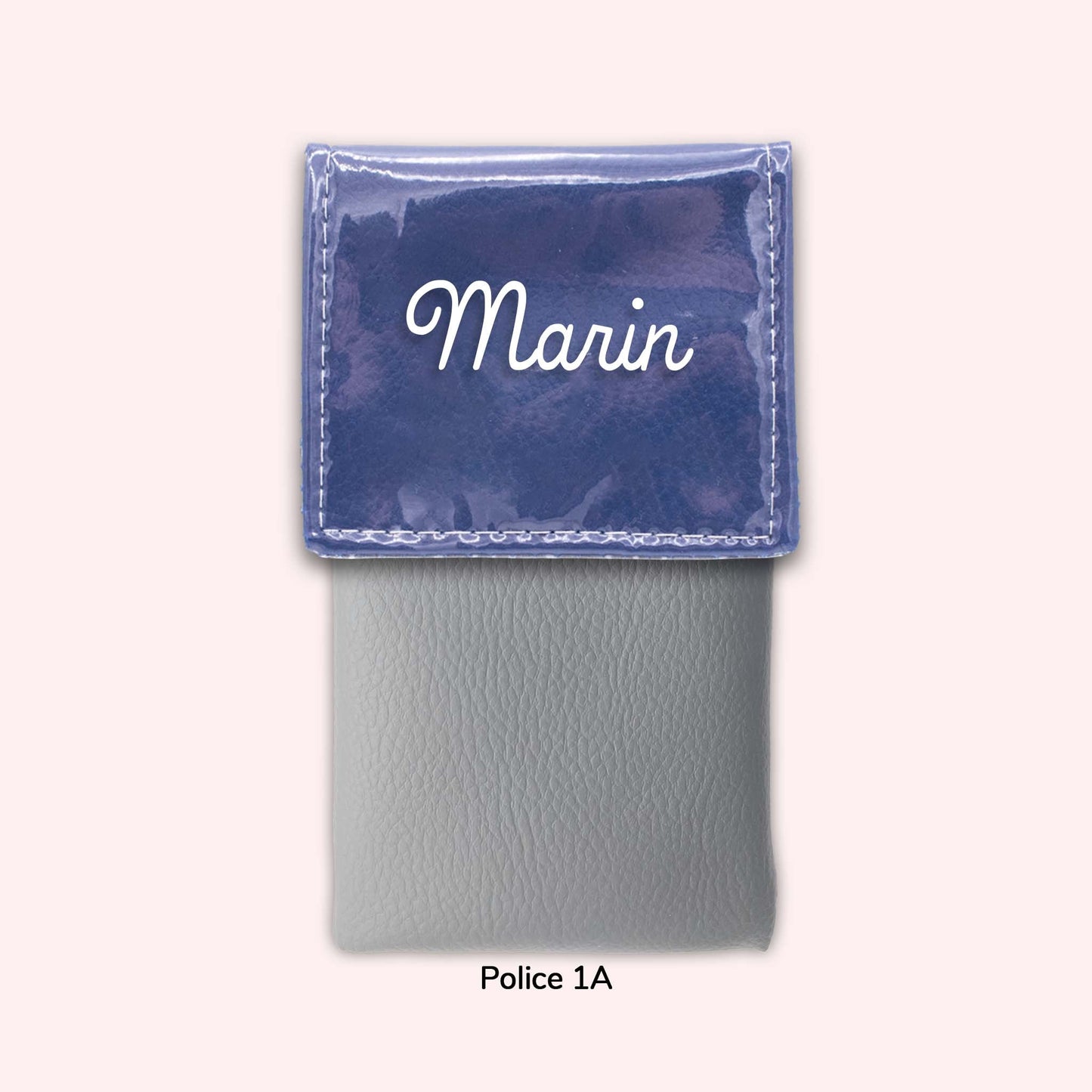 Two-tone pouch with royal blue flap