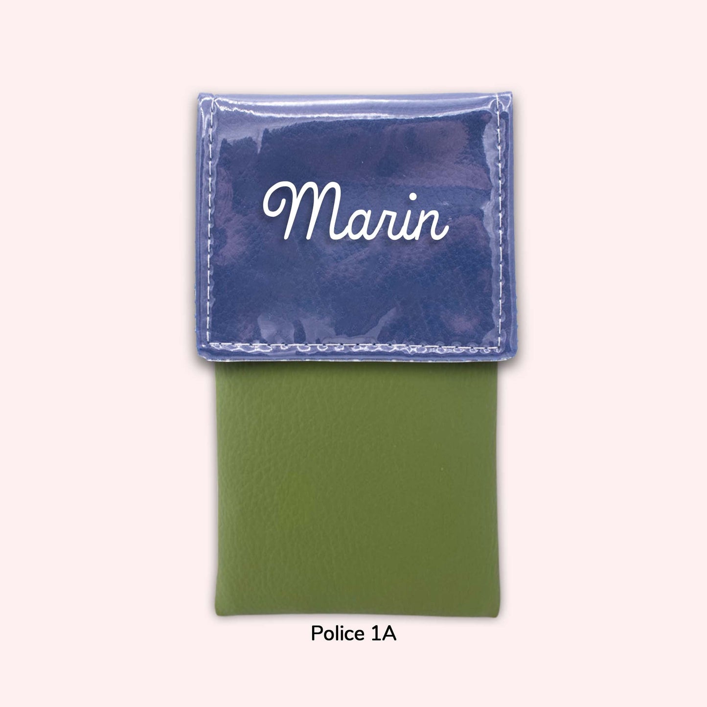 Two-tone pouch with royal blue flap