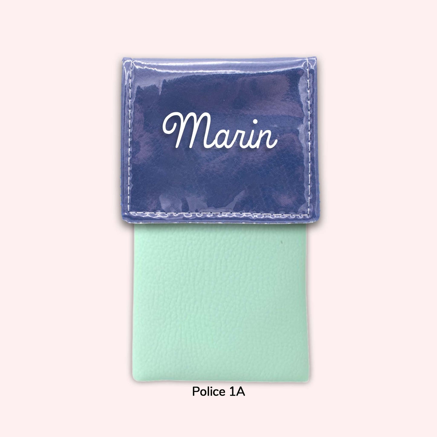 Two-tone pouch with royal blue flap