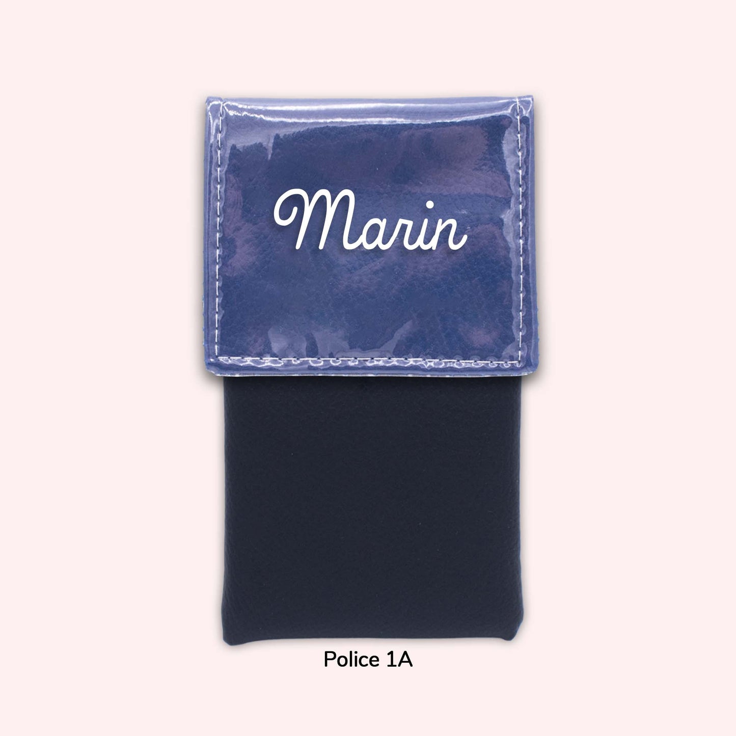 Two-tone pouch with royal blue flap