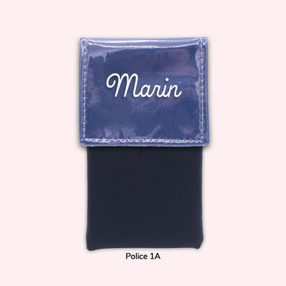 Two-tone pouch with royal blue flap